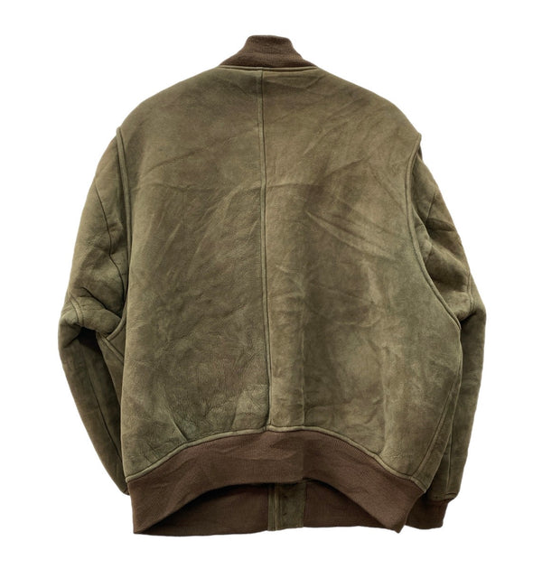 ラルフローレン RalphLauren 90s 90年代 Suede Leather Jacket スウェード レザー ジャケット ボア ジャケット 無地 カーキ Lサイズ 104MT-2237