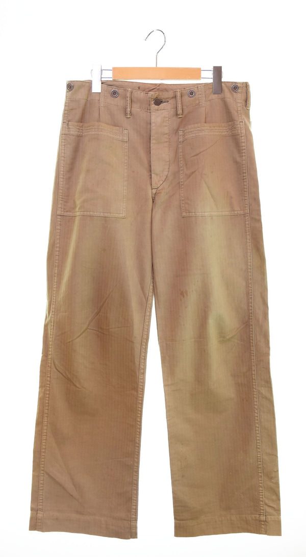 ダブルアールエル RRL 13スター ヘリンボーンツイル ベイカーパンツ HBT カーゴパンツ カーキベージュ 30 103MB-484