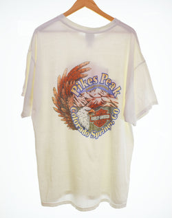 ハーレー ダビッドソン Harley Davidson  00's COLORADO SPRINGS EAGLE PRINT Tee コロラド イーグル Made in USA Hanes BEEFY-T XL Tシャツ ホワイト 103MT-2887