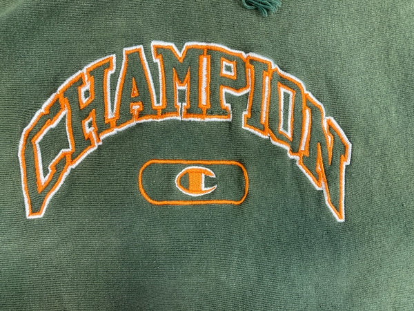 チャンピオン Champion 90s～ ヴィンテージ vintage 刺繍タグ リバースウィーブ REVERSE WEAVE US古着 刺繍ロゴ フーディ パーカー XXL パーカ グリーン 3Lサイズ 101MT-3548