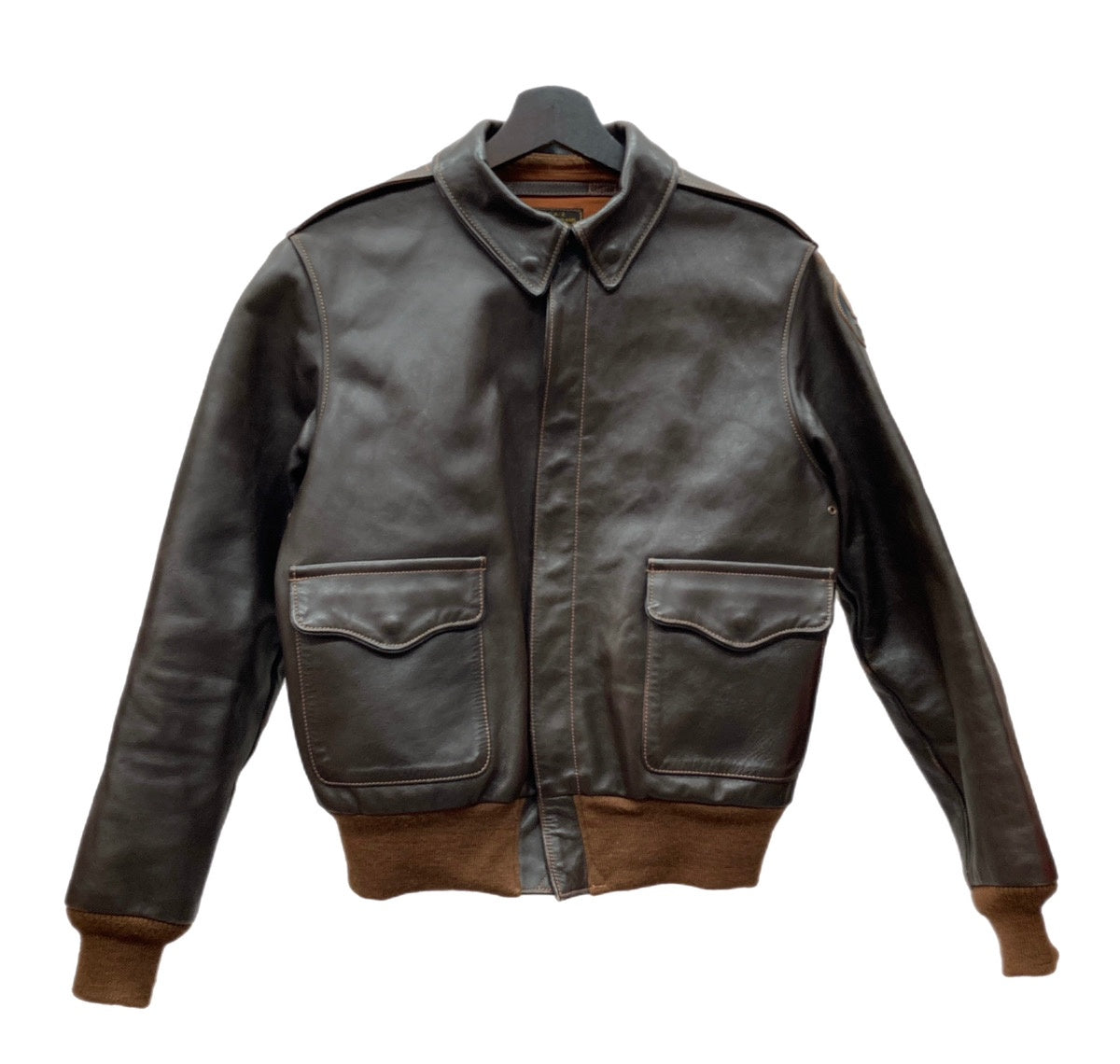 リアルマッコイズ ブラウンレザー フライトジャケット TYPE A-2 36