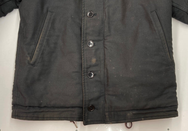 バズリクソンズ BUZZ RICKSON'S N-1 デッキジャケット NAVY DEPARTMENT Military ミリタリー U.S.NAVY バックプリント M品番  M13805 ジャケット プリント ブラック 104MT-2182