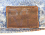 ダブルアールエル RRL 90s 三ツ星 デニムジャケット Made in USA 革パッチ 90's USA製  ジャケット ブルー Mサイズ 103MT-3197