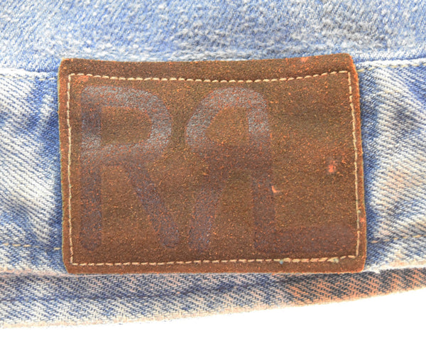 ダブルアールエル RRL 90s 三ツ星 デニムジャケット Made in USA 革パッチ 90's USA製  ジャケット ブルー Mサイズ 103MT-3197