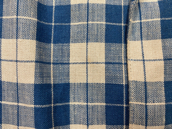 ダブルアールエル RRL 90s 90年代 三ツ星タグ 三角タグ リネン テーラードジャケット USA製 生成り 青  ジャケット チェック ブルー Sサイズ 104MT-2020