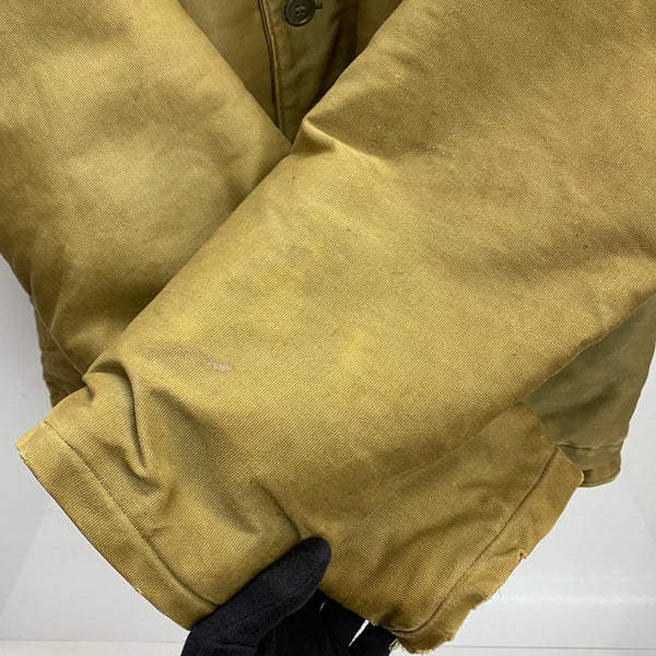 【曜日割引対象外】 ヴィンテージ vintage 40's U.S.NAVY N-1 DECK JAKET USN ピケ ジャケット カーキ 201MT-3583 VB