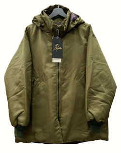 ニードルス Needles 22AW HOODED DOWN SUR COAT フーディー ダウン コート 蝶 ジップアップ アウター 緑 LQ142 ジャケット ロゴ グリーン Sサイズ 104MT-813