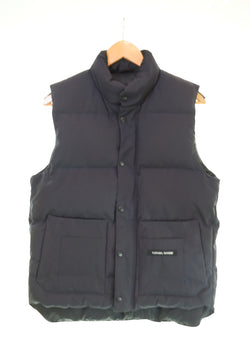 カナダグース CANADA GOOSE down vest ロゴ 刺繍 ダウンベスト黒 68F8490 ベスト ブラック Sサイズ 103MT-2820