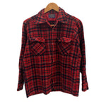 ペンドルトン PENDLETON 70's 70年代 ウール チェックシャツ ボードシャツ  ネルシャツ 開襟 オープンカラー ボックス vintage ヴィンテージ MADE IN USA アメリカ製  長袖シャツ レッド Lサイズ 101MT-5359
