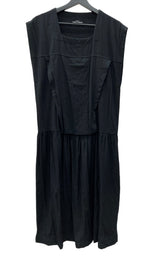 コムデギャルソン COMME des GARCONS トリコ tricot ノースリーブ スリーブレス ウエストギャザー 切替 サイドポケット ロング丈 マキシ丈 WOOL ウール 毛 レーヨン 日本製 BLACK 黒 TA-050070 ワンピース 無地 ブラック 104LT-213