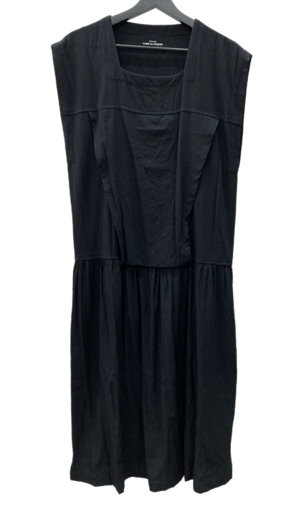 コムデギャルソン COMME des GARCONS トリコ tricot ノースリーブ スリーブレス ウエストギャザー 切替 サイドポケット ロング丈 マキシ丈 WOOL ウール 毛 レーヨン 日本製 BLACK 黒 TA-050070 ワンピース 無地 ブラック 104LT-213