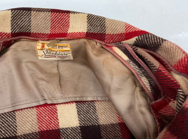 ヴィンテージ vintage 40's～ 40年代 Shanhouse ブロックチェック ウール カバーオール スポーツジャケット アウター片ツメ CROWN バネクラウン  サイズ不明 ジャケット チェック マルチカラー 104MT-1042