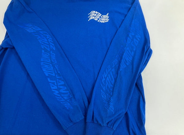 サンタクルーズ SANTA CRUZ 00's NHSボディ スクリーミングハンド ロゴ 袖プリント ロンT  VINTAGE ヴィンテージ ロンT ブルー Lサイズ 101MT-4463