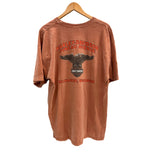 ハーレーダビッドソン Harley-Davidson 00's MORTERCYCLE イーグル モーターサイクル バイク バーアンドシールドロゴ 両面プリント  ポケット XL Tシャツ オレンジ LLサイズ 101MT-4536