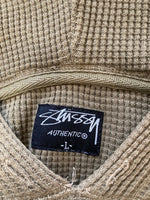 ステューシー STUSSY ワッフル Sロゴパーカー フーディ パーカ カーキ Lサイズ 101MT-3265