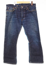 ダブルアールエル RRL ボタンフライ ラルフローレン 革パッチ フレア ブーツカット デニム 00'S 2000年代 デニム ブルー 34 103MB-593