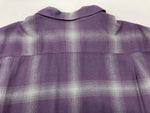 ワコマリア WACKO MARIA OMBRE CHECK OPEN COLLAR SHIRT オンブレ チェック オープンカラー 半袖 シャツ 紫 半袖シャツ チェック パープル Lサイズ 104MT-1743