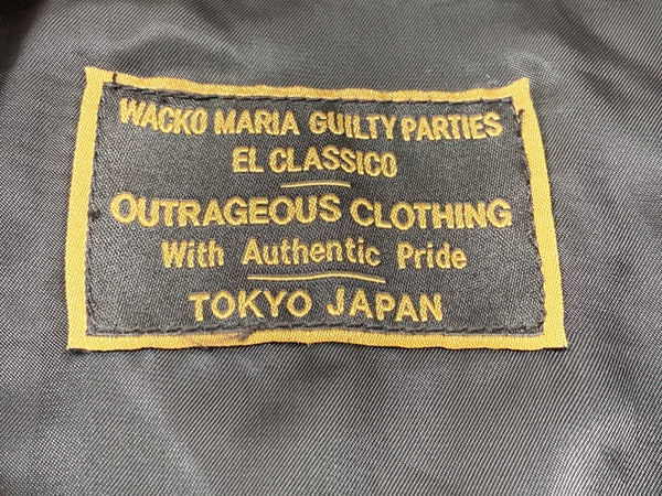 ワコマリア WACKO MARIA ROCKERS ROCKIN’ BLUES SMORKER L/S SHIRT ウール 長シャツ ワークシャツ 黒 ジャケット 刺繍 ブラック Mサイズ 104MT-2230