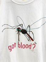 ヴィンテージ vintage 90s ©1999 Mosquito got Blood? TOM GRIFFIN アートTシャツ プリント  XL Tシャツ ホワイト LLサイズ 101MT-4675