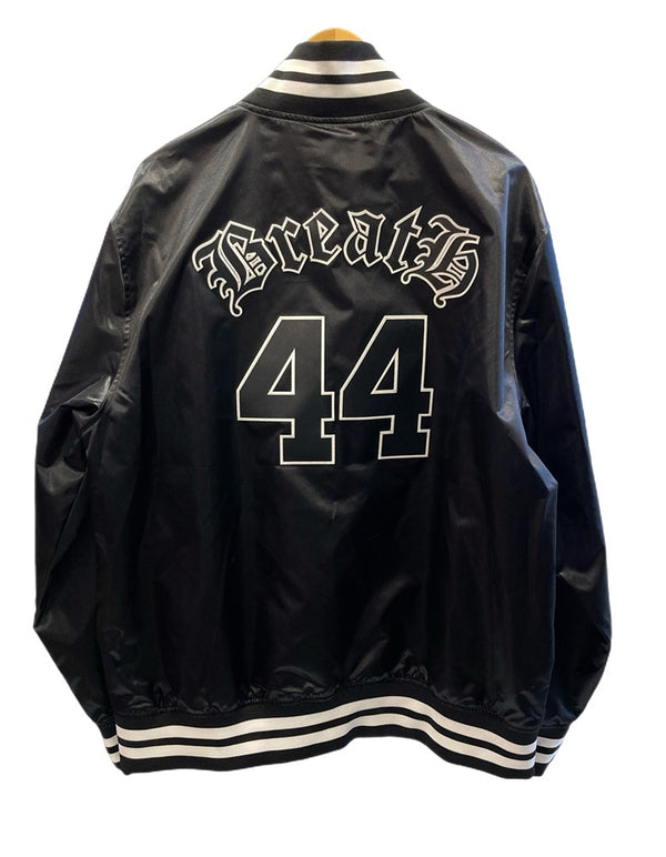 ミッチェル＆ネス Mitchell & Ness BREATH スタジャン ジャンパー 黒 ワッペン 2XL ジャケット ブラック 3Lサイズ 101MT-3239