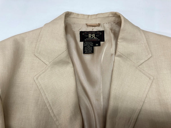 ダブルアールエル RRL 90s 90年代 三ツ星タグ JACKET テーラード フロントボタン ヴィンテージ VINTAGE ラルフローレン RALPH LAUREN LINEN リネン 麻 USA製 BEIGE ジャケット ベージュ Mサイズ 104MT-2043