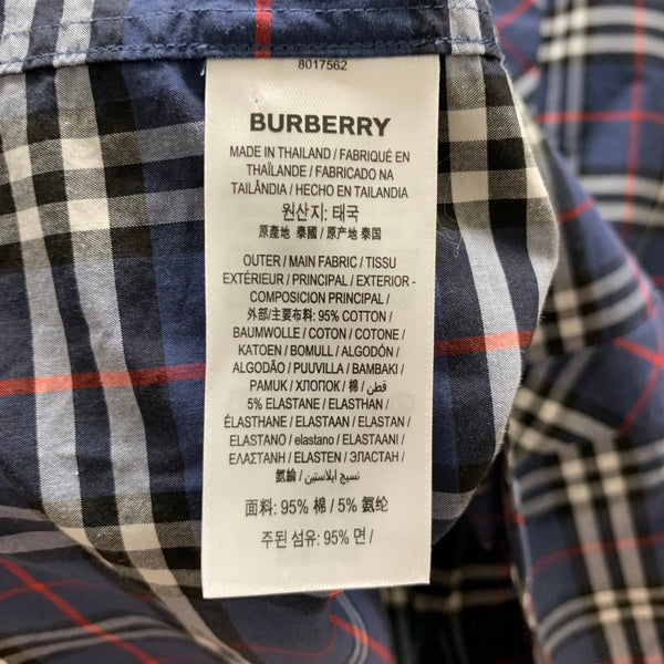 バーバリー Burberry ノバチェック シャツ 現行 長袖シャツ ブルー Lサイズ 201MT-4215