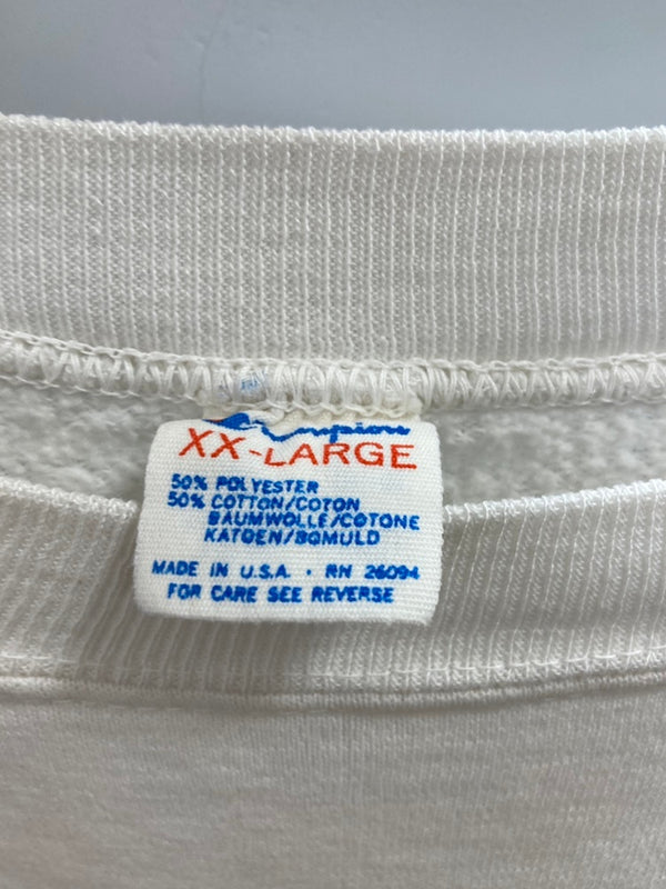 チャンピオン Champion 80s～ リバースウィーブ REVERSE WEAVE Vintage ヴィンテージ トリコタグ カレッジチームプリント  USA製 US古着 XXL スウェット ホワイト 3Lサイズ 101MT-3176