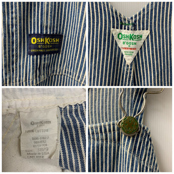 オシュコシュ OSHKOSH 70s ッコリーストライプ オーバーオール つなぎ・オーバーオール ブルー 38/9サイズ 201MB-1044