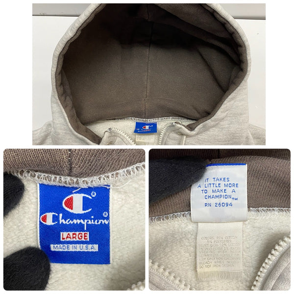 【曜日割引対象外】 チャンピオン Champion 80's USA製 Half-Zip パーカー IRISH パーカ グレー Lサイズ 201MT-4356 VB