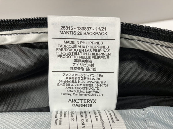 アークテリクス ARC'TERYX MANTIS 26 BACKPACK マンティス バックパック リュックサック 黒 25815-133837 バッグ メンズバッグ バックパック・リュック ロゴ ブラック 104bag-22