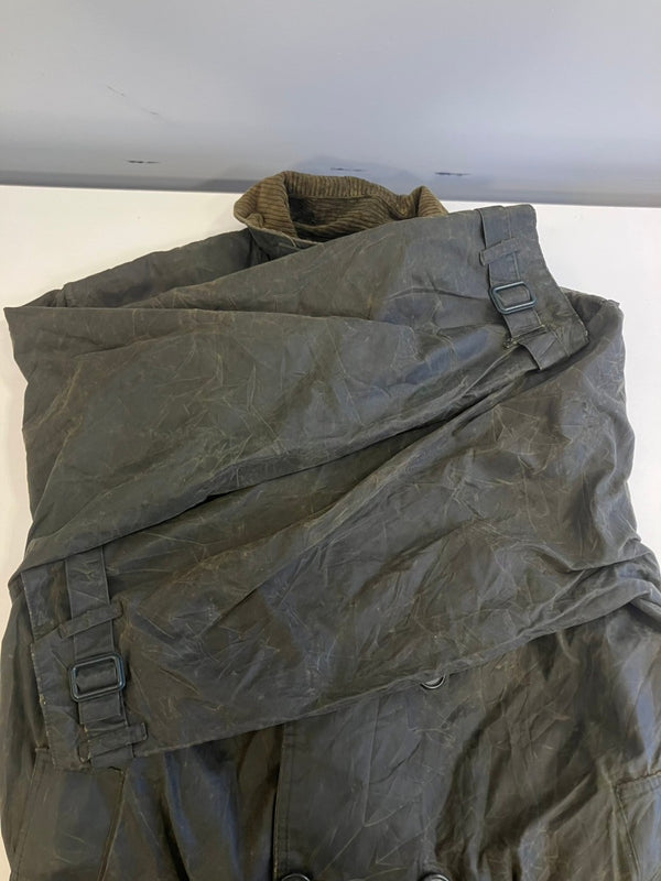 バブアー Barbour 90's 90年代 3ワラント TRENCH COAT トレンチコート ワックス コットン オイルドジャケット ロングコート VINTAGE ヴィンテージ A600 102cm コート カーキ 101MT-5455