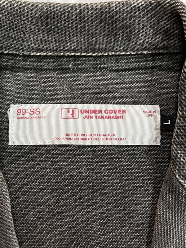 アンダーカバー UNDERCOVER 99SS RELIEF期 TAILORED JACKET テーラード ジャケット レリーフ archive アーカイブ 黒 ジャケット 無地 ブラック Lサイズ 104MT-1588