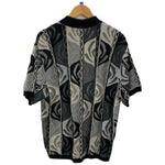 シュプリーム SUPREME ジップアップ 半袖 カットソー パイル地 ネイティブ柄 半袖ポロシャツ 半袖カットソー ブラック Mサイズ 201MT-4298