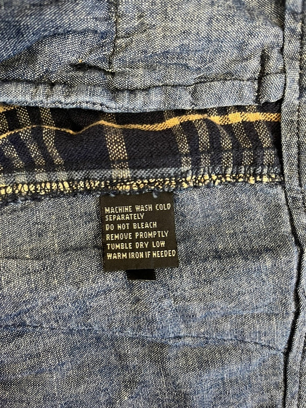 ダブルアールエル RRL ラルフローレン Ralph Lauren チェック柄 コットン リネンパンツ ショートパンツ ハーフパンツ ネイビー サイズ36 101MB-719