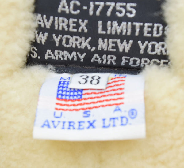 アビレックス AVIREX B-3 フライト ジャケット ムートン羊革 ボア レザー ジャケット ボンバー ジャケット MADE IN USA  38 ジャケット ブラウン 103MT-2200