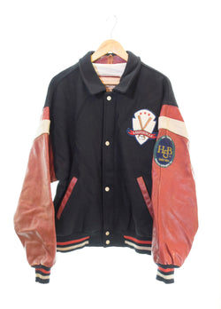 US US古着 80's Louisville Slugger Varsity Jacket ルイスビルスラッガー スタジアムジャケット バーシティージャケット スタジャン 赤 ジャケット レッド Lサイズ 103MT-1443