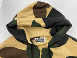 アベイシングエイプ A BATHING APE プルオーバー パーカー フーディ ダブルジップ カモフラ 迷彩柄 カモ ロゴ刺繍 コットン 日本製 BEIGE 1930-215-503 パーカ ワンポイント ベージュ Sサイズ 104LT-141