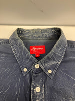 シュプリーム SUPREME  Acid Shirt 13SS アシッドシャツ シワ加工 ボタンダウンシャツ ネイビー XL 半袖シャツ ネイビー LLサイズ 101MT-4749