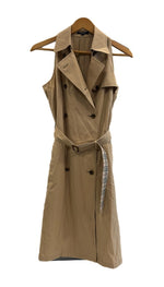 バーバリー Burberry BERBERRY LONDON ノースリーブ トレンチコート ワンピース バーバリーロンドン ノバチェック 茶 FMA08-131 コート ベージュ 40 101LT-182