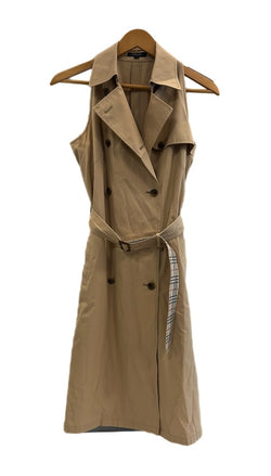 バーバリー Burberry BERBERRY LONDON ノースリーブ トレンチコート ワンピース バーバリーロンドン ノバチェック 茶 FMA08-131 コート ベージュ 40 101LT-182