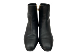 サルヴァトーレフェラガモ Salvatore Ferragamo ショートブーツ ポインテッドトゥ ブロックヒール サイドジップ レザー MADE IN ITALY イタリア製 BLACK 黒 YR 12859 レディース靴 ブーツ その他 ブラック SIZE 4 1/2 104S-918