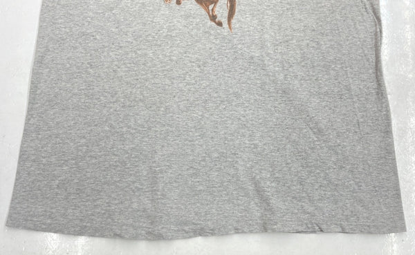 ダブルアールエル RRL 90s COWBOY T-SHIRT カウボーイ Tシャツ ロデオ 半袖 USA製 三ツ星タグ Ralph Lauren 灰 Tシャツ プリント グレー 2XLサイズ 104MT-1484