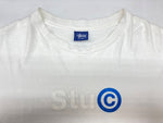 ステューシー STUSSY オールド OLD 紺タグ 90's 00's 半袖 カットソー クルーネック シングルステッチ プリント ロゴ WHITE 白 Tシャツ ワンポイント ホワイト Lサイズ 104MT-1777