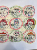 ウロコ ULOCO 刺繍 テキスタイル ステッチ ストール ULOCOガールズ butter milk sugar flour 白 赤 黄色 マフラー・スカーフ レディースマフラー・ストール ホワイト 101G-233