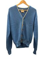 ヴィンテージ vintage 60's 60s 60年代 HUDSON'S Glasgo モヘア混 mohair knit cardigan ニット  カーディガン ブルー Lサイズ 101MT-3253