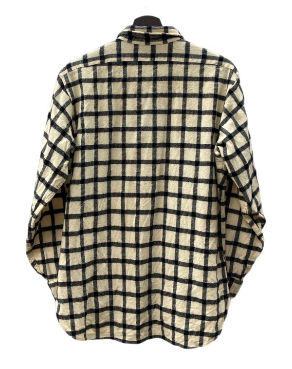 ペンドルトン PENDLETON 70s WOOL CHECK SHIRT ウール チェック シャツ ネルシャツ USA製 長袖 ボタン 薄茶 長袖シャツ チェック ベージュ Lサイズ 104MT-1540