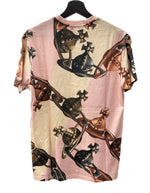 ヴィヴィアンウエストウッド Vivienne Westwood 23SS Orb logo print Classic Graphic T-shirt オーブ 総柄 グラフィック 半袖 カットソー クルーネック PINK 3G01000G-J004M-GO Tシャツ ロゴ ピンク XSサイズ 104LT-160