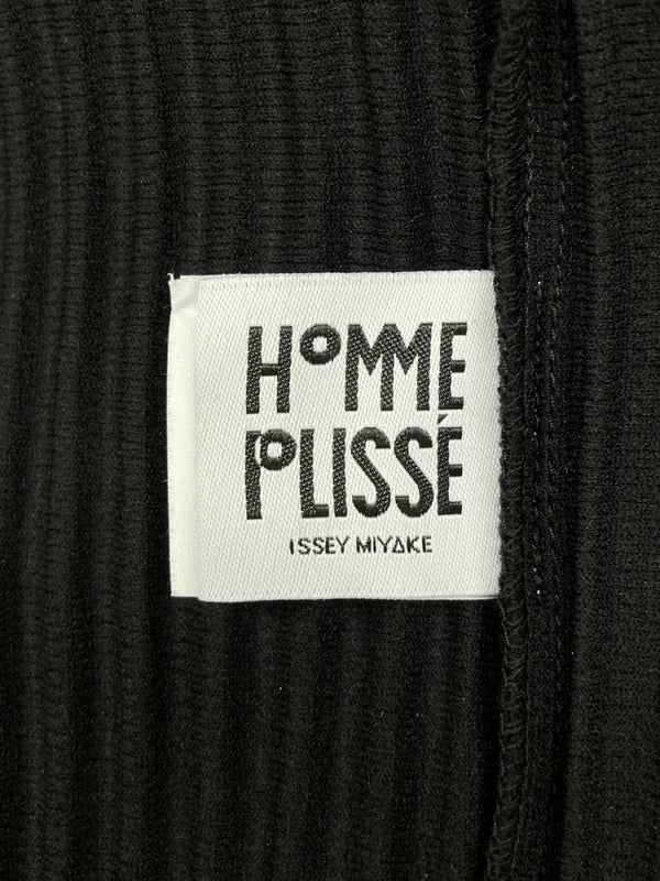 イッセイミヤケ ISSEY MIYAKE HOMME PLISSE オム プリッセ L/S PLEATS プリーツ カットソー 長袖 黒 HP55JK421  サイズ 3 ロンT 無地 ブラック 104MT-1012