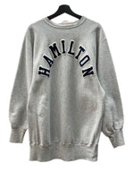 チャンピオン Champion 90s 90年代 刺繍タグ REVERSE WEAVE リバースウィーブ  USA製 HAMILTON カレッジ アーチロゴ 刺繍 ワッペン 灰色 スウェット 刺繍 グレー 2XLサイズ 104MT-2283