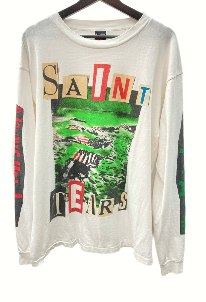 セントマイケル SAINT MICHAEL STT LS TEE LANDSCAPE プリントロゴ 長袖Tシャツ ロングスリーブ クルーネック  WHITE 白 SM-A21-0000-048 ロンT ロゴ ホワイト Lサイズ 104MT-291 | 古着通販のドンドンサガール